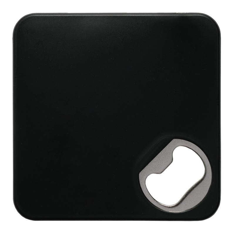 Sottobicchiere in plastica e metallo nero personalizzato L19027N