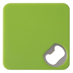 Sottobicchiere in plastica e metallo verde acido personalizzato L19027VA