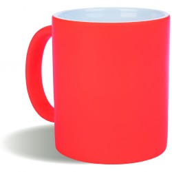 Tazza in ceramica colori fluo arancione personalizzata L19033A Tazza in ceramica colori fluo arancione personalizzata L19033A