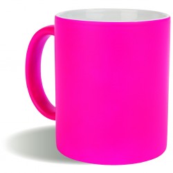 Tazza in ceramica colori fluo fucsia personalizzata L19033FU Tazza in ceramica colori fluo fucsia personalizzata L19033FU