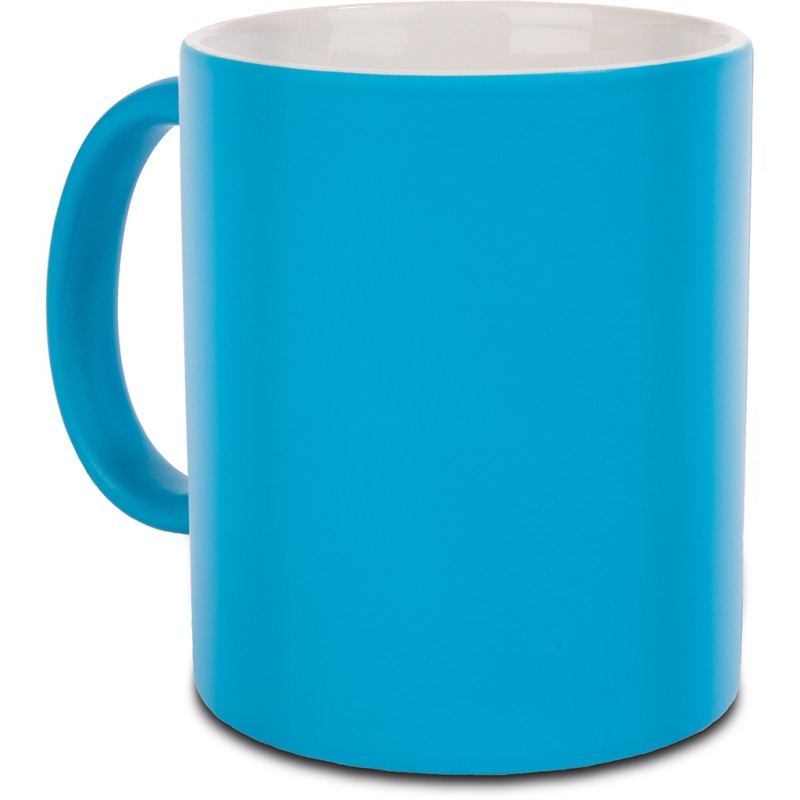 Tazza in ceramica colori fluo blu sky personalizzata L19033SK Tazza in ceramica colori fluo blu sky personalizzata L19033SK