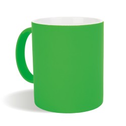 Tazza in ceramica colori fluo verde acido personalizzata L19033VA