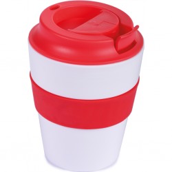 Tazza da viaggio in pp rossa personalizzata L19037R Tazza da viaggio in pp rossa personalizzata L19037R
