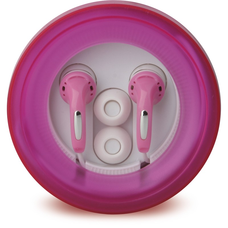Auricolari in plastica rosa personalizzato M20031RS Auricolari in plastica rosa personalizzato M20031RS