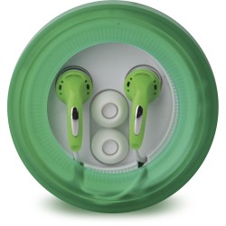 Auricolari in plastica verde personalizzato M20031V Auricolari in plastica verde personalizzato M20031V
