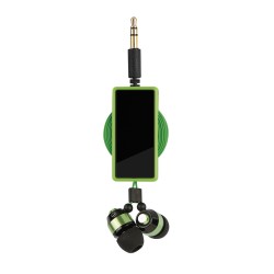 Auricolari in plastica verde acido personalizzato M20038VA