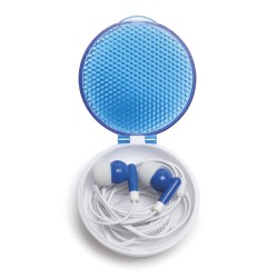 Auricolari in plastica blu royal personalizzato M20042BL
