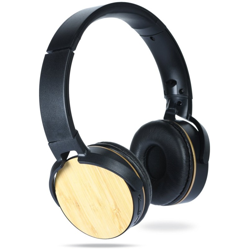 Cuffie stereo bluetooth in plastica e bambù personalizzato M20062