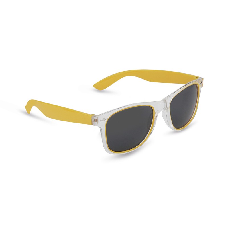 Occhiali da sole in plastica giallo personalizzato O22100G