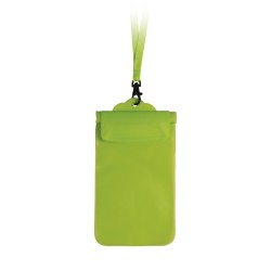 Astuccio impermeabile in pvc e poliestere verde acido personalizzato Q24430VA
