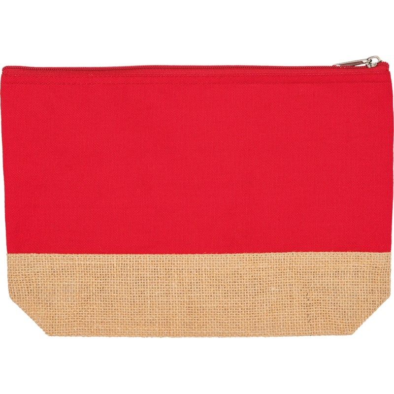 Astuccio in iuta e cotone canvas rosso personalizzato Q24470R