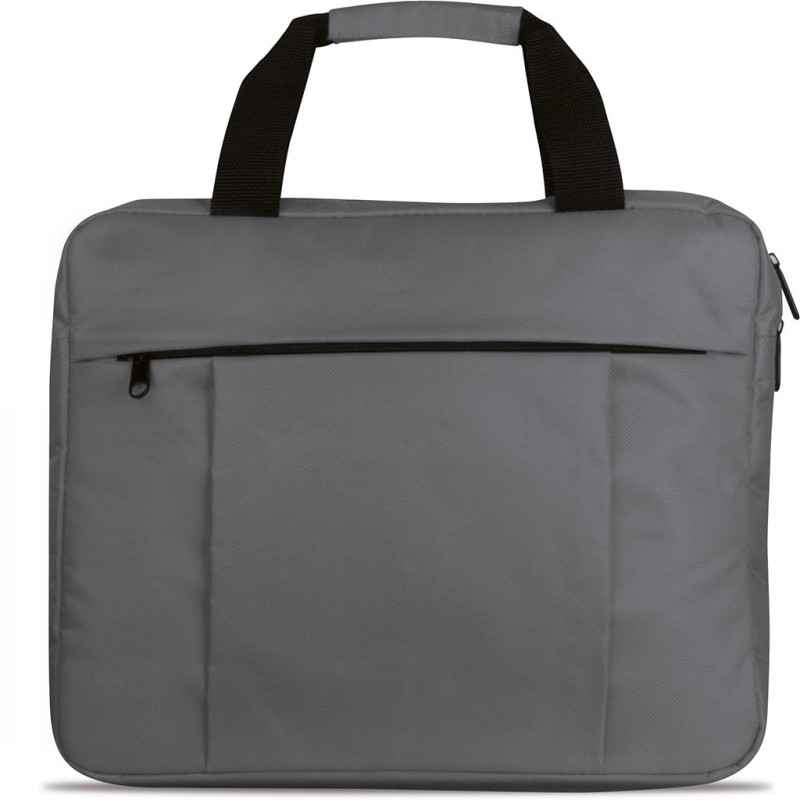 Borsa porta computer in poliestere grigia personalizzata Q24511GR