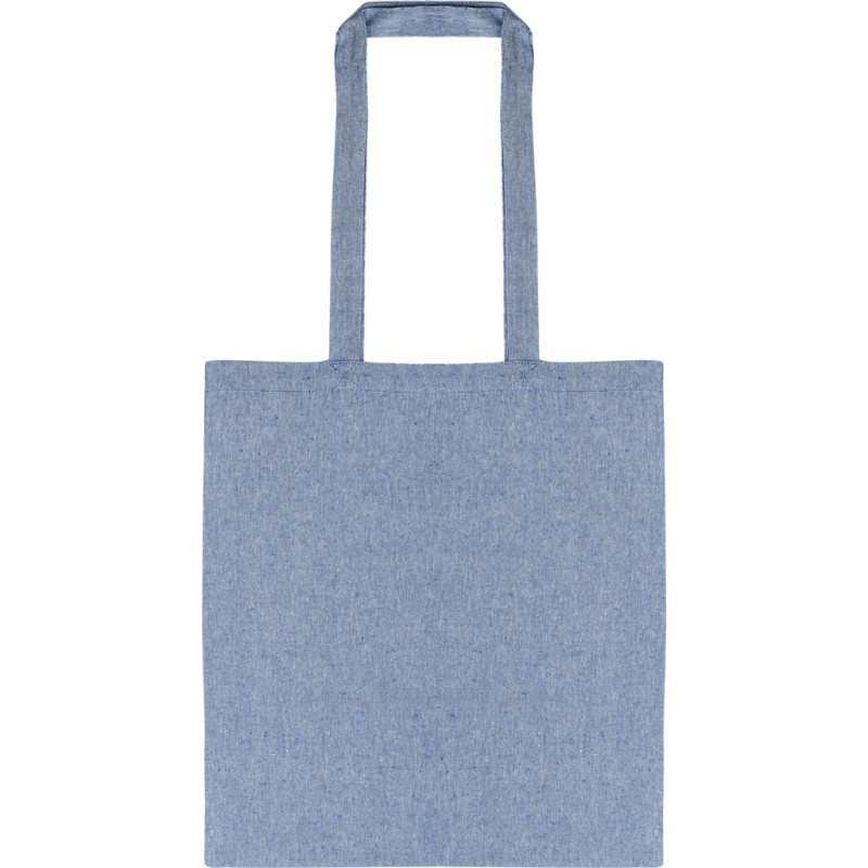 Borsa shopper con soffietto in cotone riciclato blu royal personalizzata Q24283BL