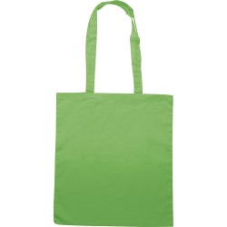 Borsa shopper con soffietto in cotone verde acido personalizzata Q24203VA