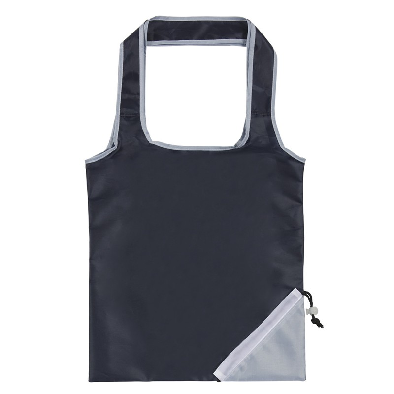 Borsa shopper in poliestere blu navy personalizzata Q24265NY