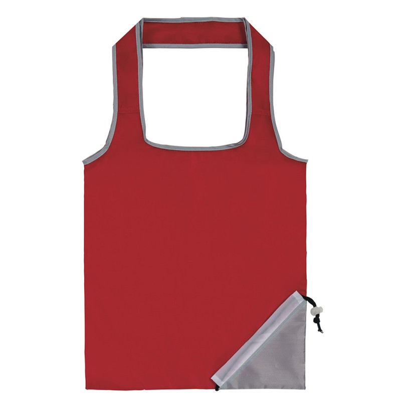 Borsa shopper in poliestere rossa personalizzata Q24265R