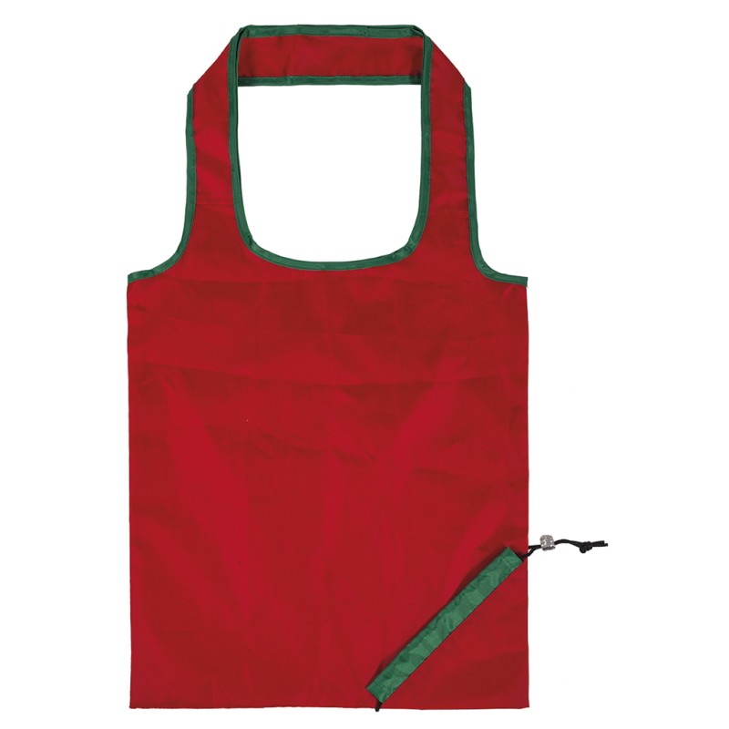 Borsa shopper in poliestere rosso/verde personalizzata Q24265R/V