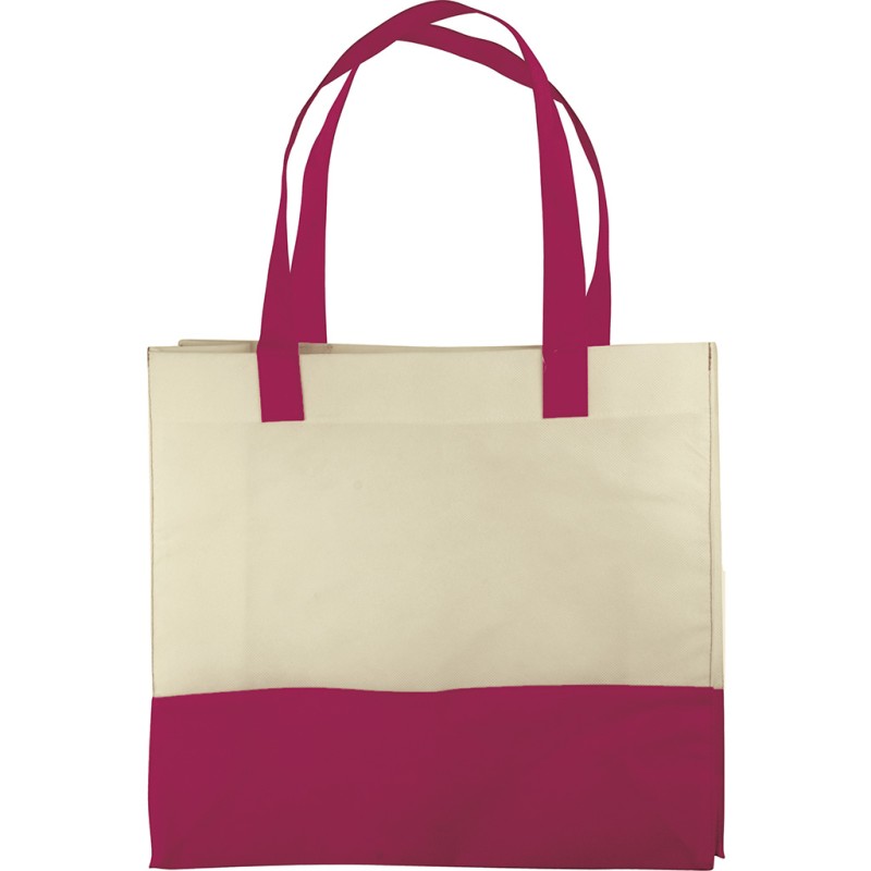 Borsa shopper in tnt fucsia personalizzata Q24221FU
