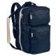 Borsa zaino da viaggio in poliestere blu navy/beige personalizzata Q24097NY/BE
