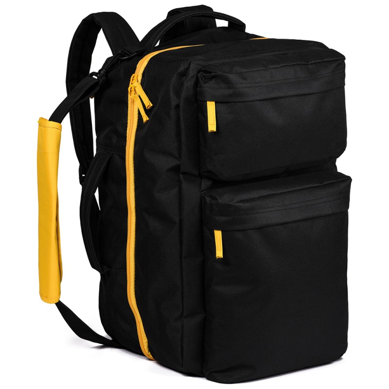 Borsa zaino da viaggio in poliestere nera personalizzata Q24097N