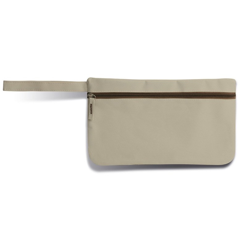 Busta porta documenti in poliestere beige personalizzato Q24404BE