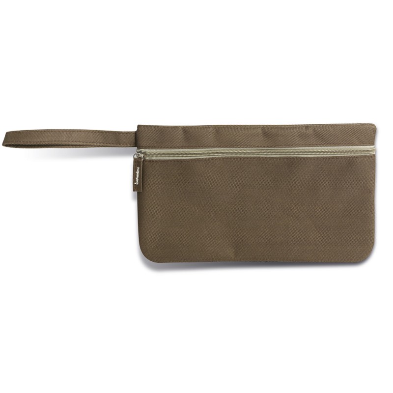 Busta porta documenti in poliestere marrone personalizzato Q24404M
