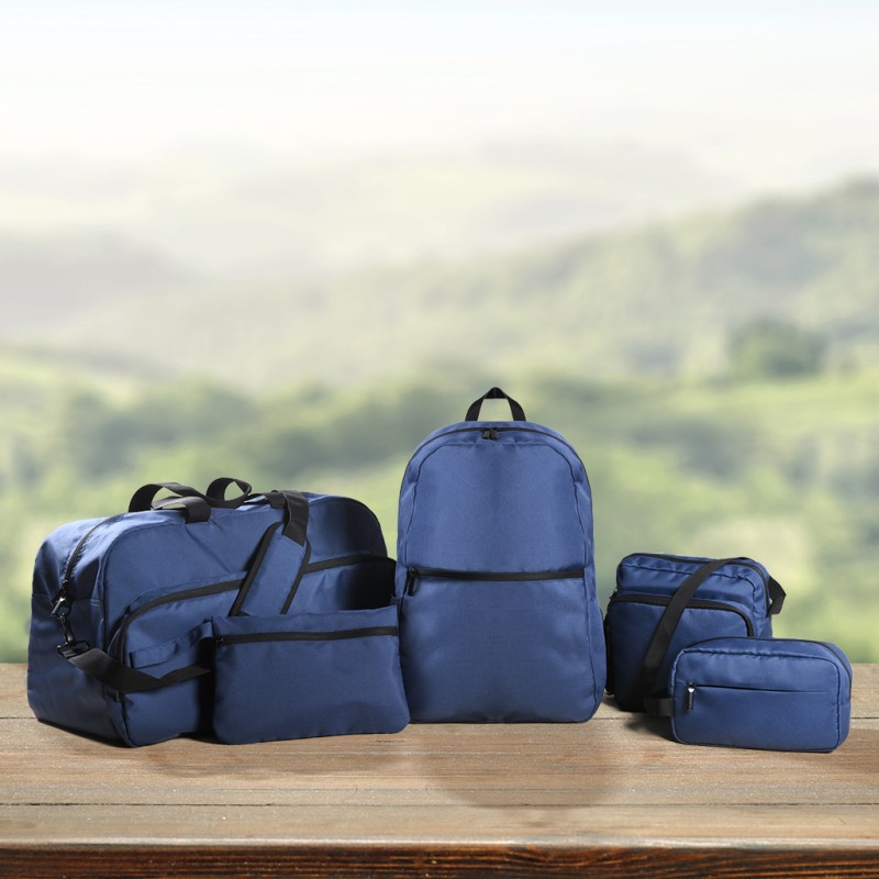 Busta porta documenti in rpet blu navy personalizzato Q24374NY