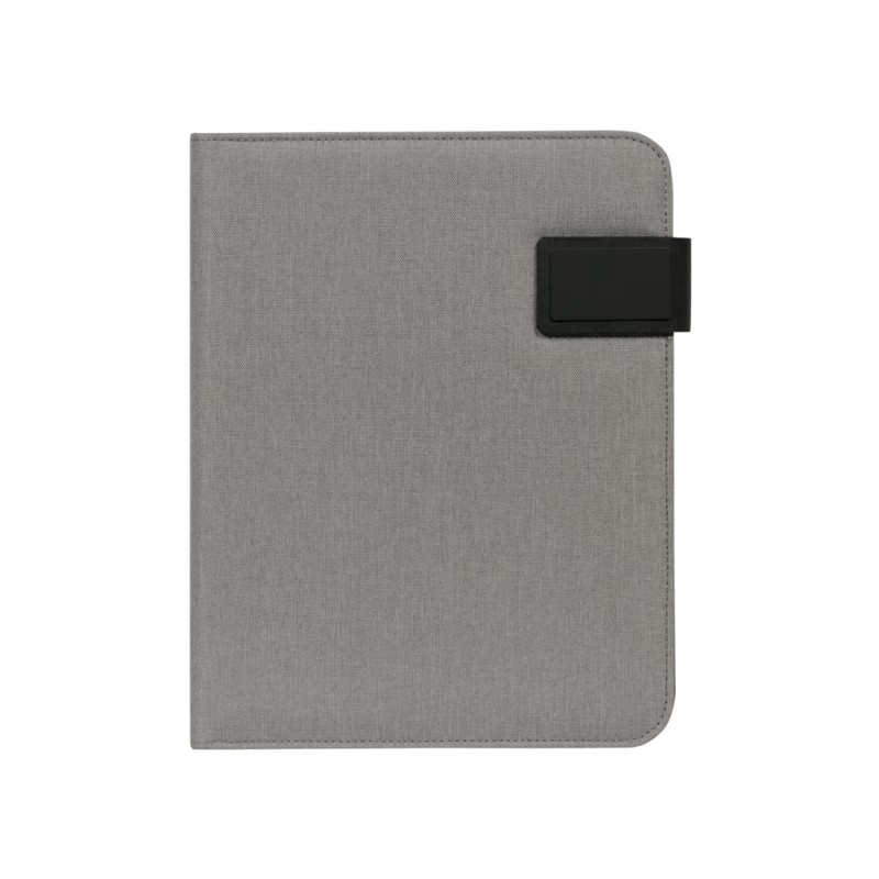 Cartella portablocco in microfibra grigio personalizzato Q24104GR