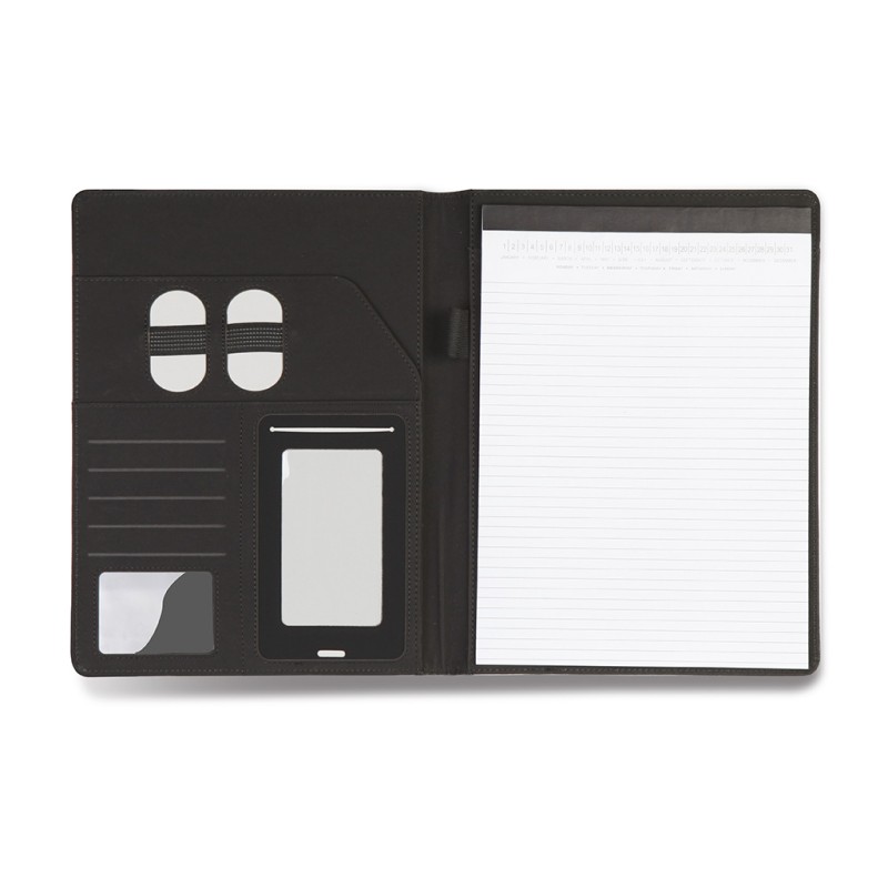 Cartella portablocco in nylon e pu grigio personalizzato Q24109GR