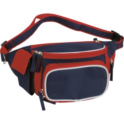 Marsupio multitasche in poliestere rosso personalizzato Q24304R