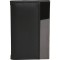Portabiglietti da visita in pu e metallo nero personalizzato Q24031N