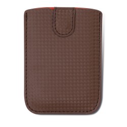 Portacarte di credito in pu marrone personalizzato Q24036M