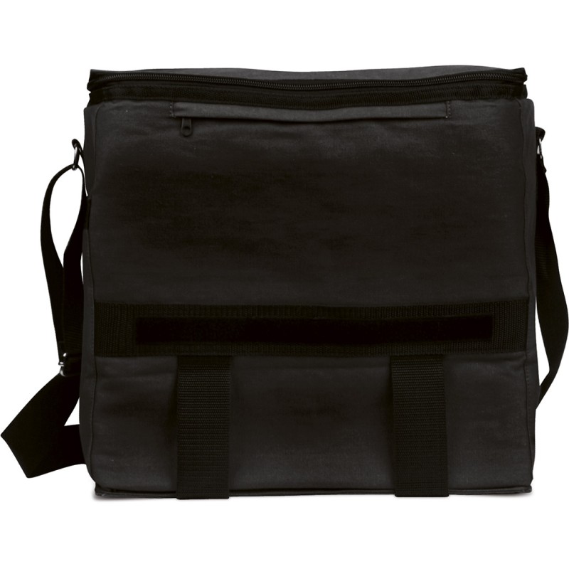 Borsa termica in cotone canvas e poliestere nera personalizzata Q24005N