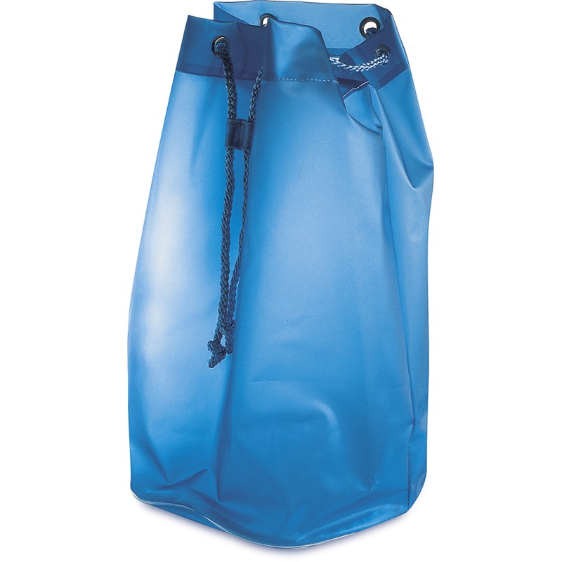 Sacca mare in pvc trasparente/blu royal personalizzato Q24021TR/BL