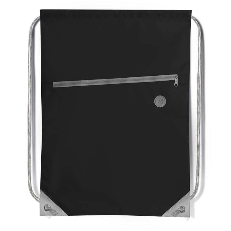 Sacca in poliestere nero personalizzato Q24026N