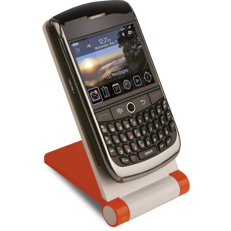 Porta telefono universale in plastica arancione personalizzato Q24043A