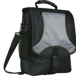 Zaino e borsa porta computer in poliestere nera personalizzata Q24056N
