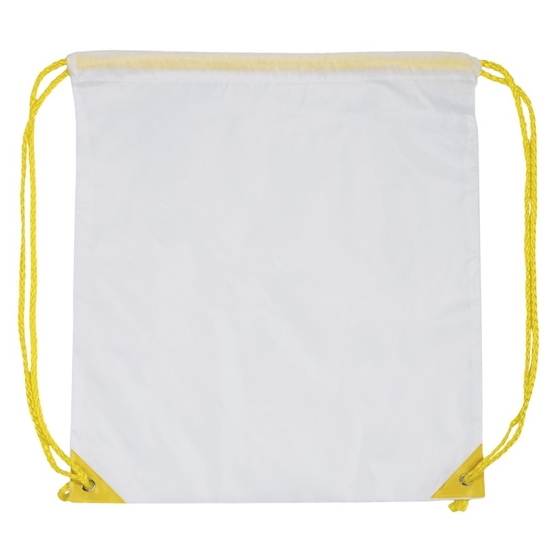 Sacca in poliestere giallo personalizzato Q24073G