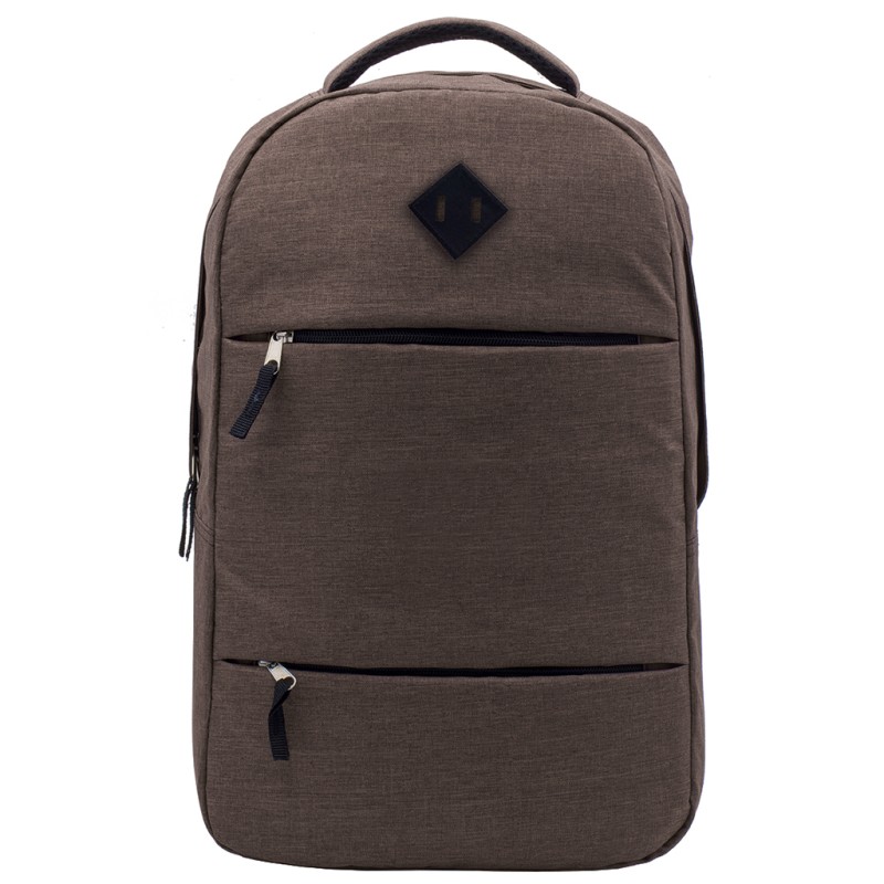Zaino trekking in poliestere marrone personalizzato Q24083M