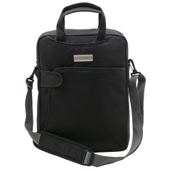 Zaino e borsa portacomputer in poliestere nera personalizzata Q24084N