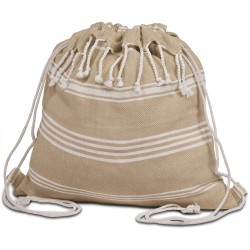 Sacca fouta in cotone riciclato beige personalizzato Q24089BE