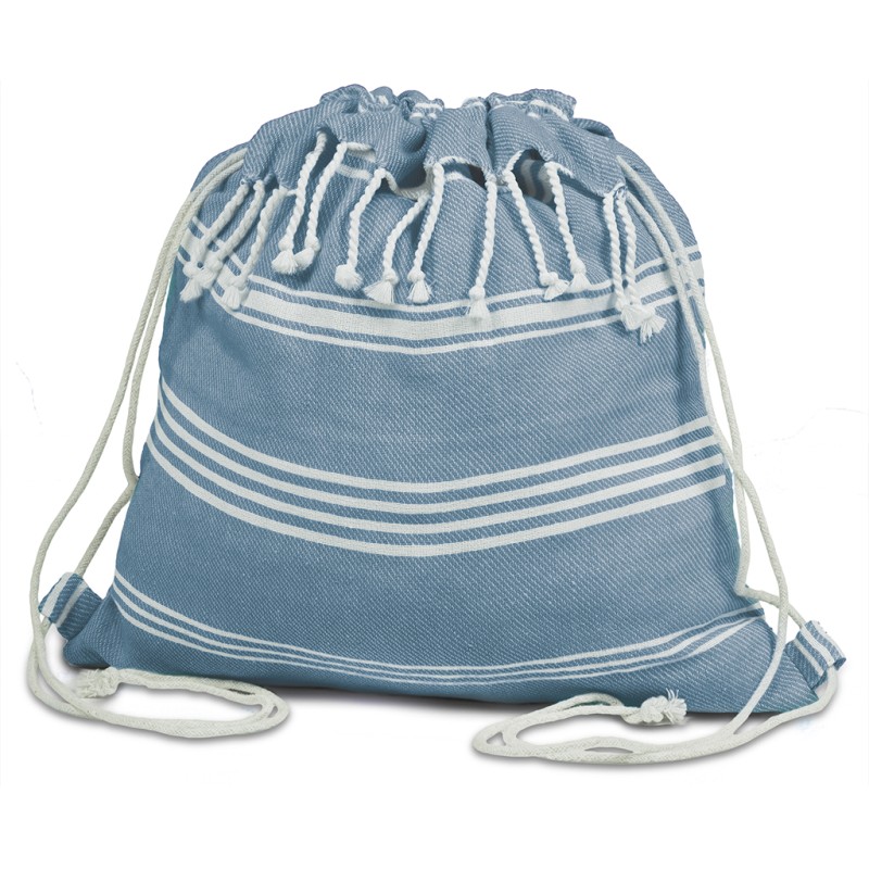 Sacca fouta in cotone riciclato blu sky personalizzato Q24089SK
