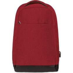 Zaino antitaccheggio con uscita usb in poliestere rosso personalizzato Q24093R Zaino antitaccheggio con uscita usb in poliestere rosso personalizzato Q24093R