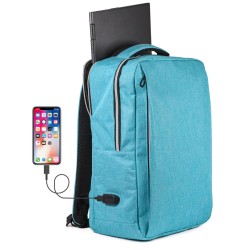 Zaino porta computer in rpet blu sky personalizzato Q24094SK Zaino porta computer in rpet blu sky personalizzato Q24094SK