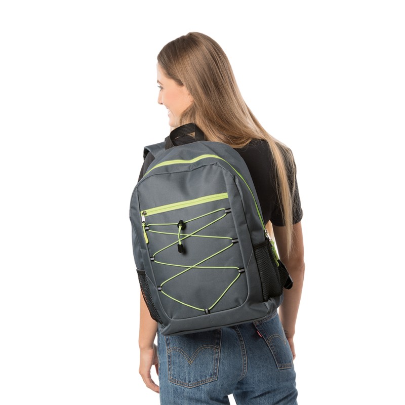 Zaino trekking in poliestere grigio personalizzato Q24096GR