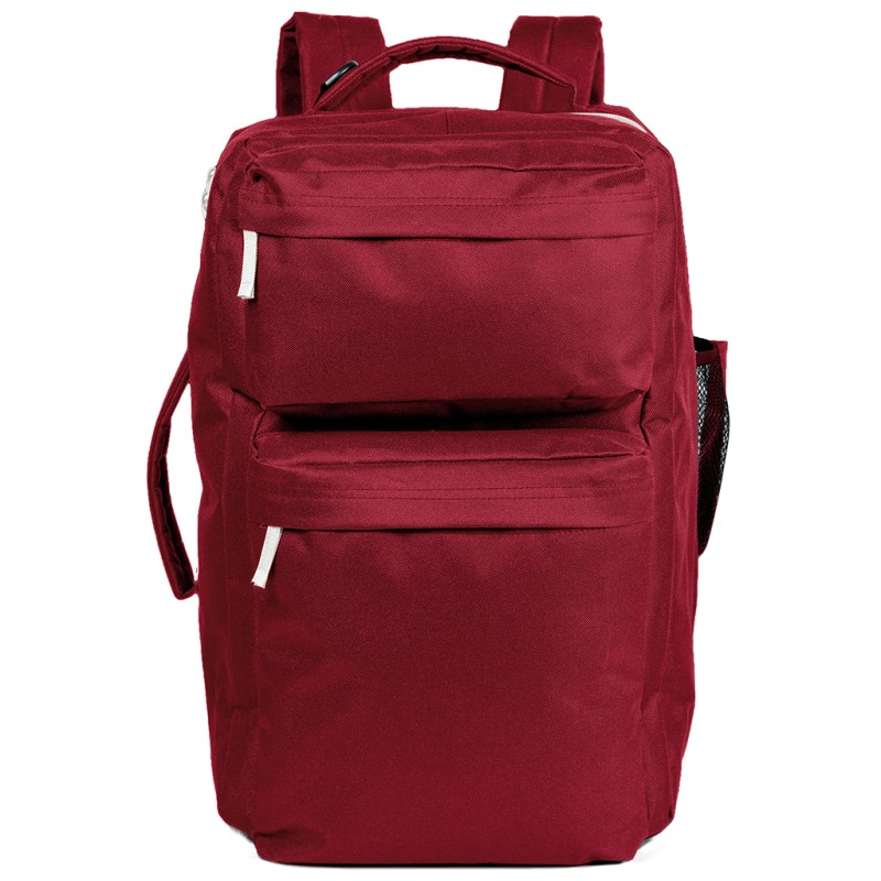 Borsa zaino da viaggio in poliestere rossa personalizzata Q24097R