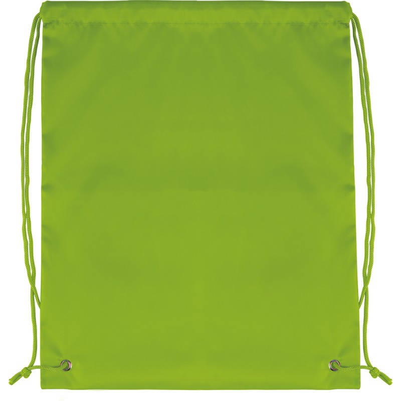 Sacca in poliestere colori fluo verde acido personalizzato Q24099VA