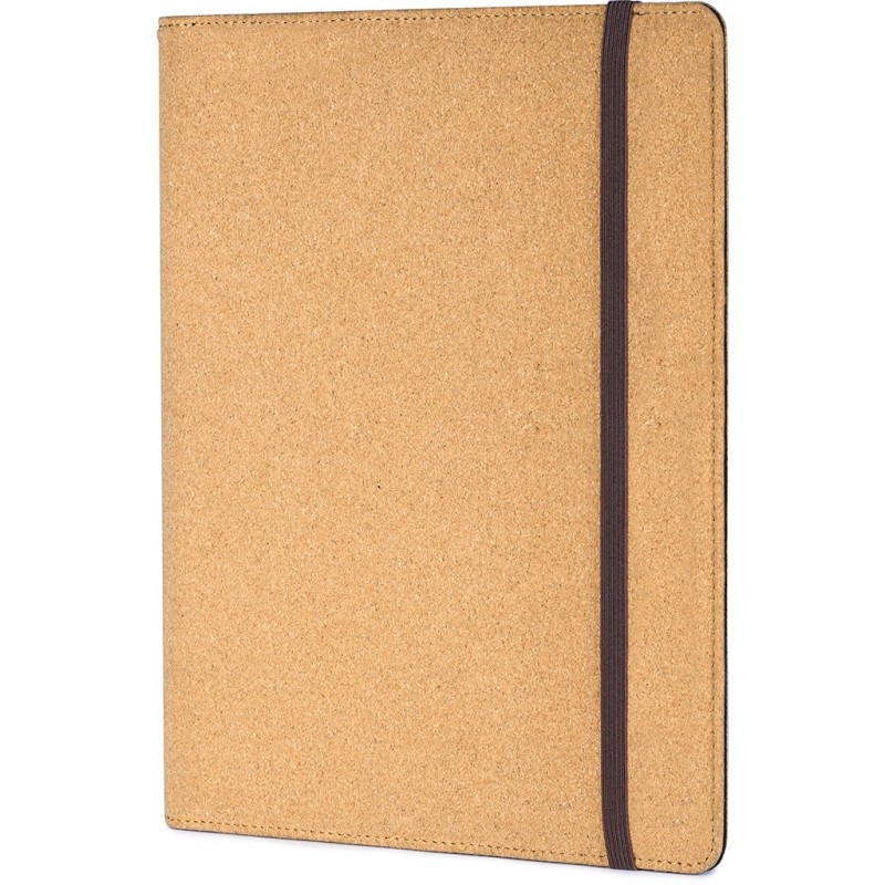 Cartella portablocco in sughero con caricatore wireless personalizzato Q24119