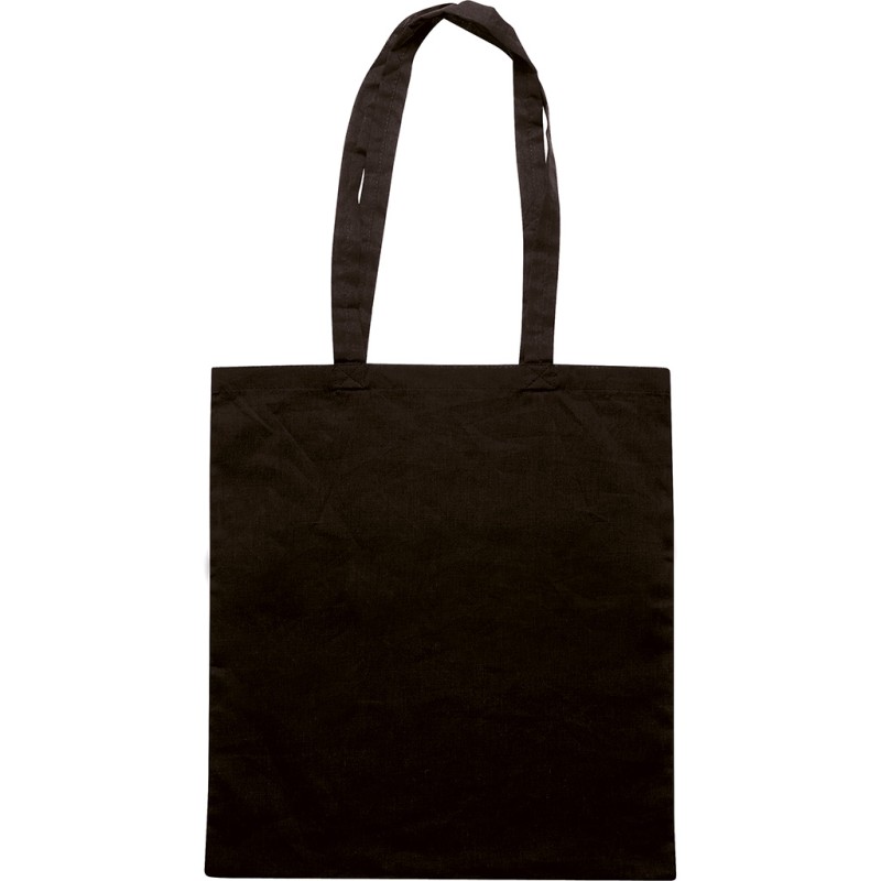 Borsa shopper in cotone twill nera personalizzata Q24198N