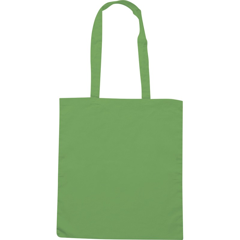 Borsa shopper in cotone twill verde acido personalizzata Q24198VA